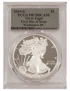 2019-S American Silver Eagle DC First Day Of Issue PCGS PR70DCAM