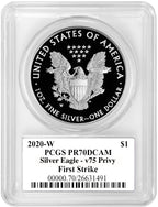 2020-W $1 American Silver Eagle v75 Privy WWII PCGS FS PR70DCAM