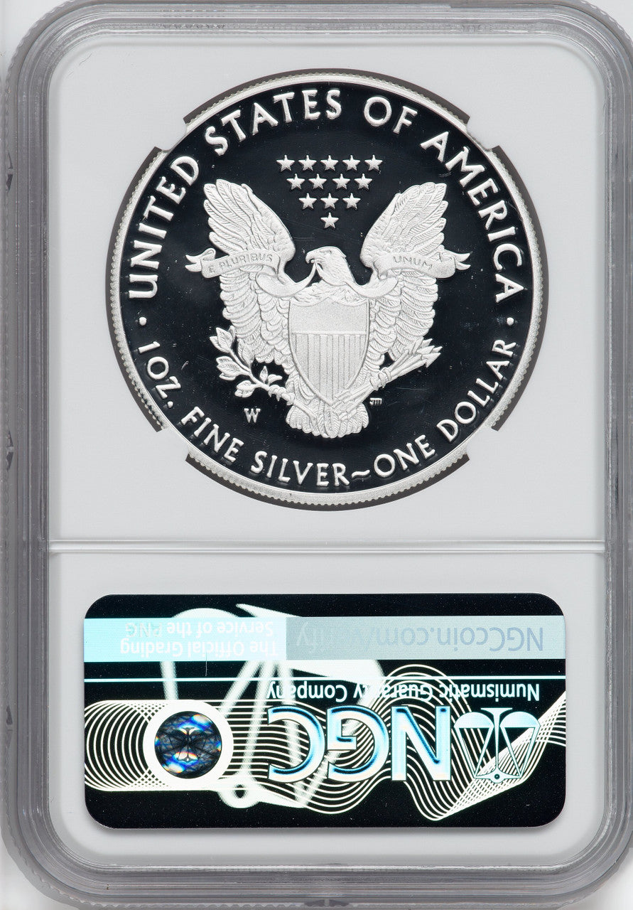 2020-W Silver Eagle v75 WWII NGC PF70UCAM Ron Harrigal Signed