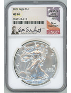 2020 American Silver Eagle NGC MS70 Don Everhart Signed