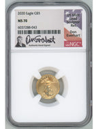 2020 $5 Tenth Ounce Gold Eagle NGC MS70 Don Everhart Signed