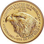 2021 Tube 1/10 oz American Gold Eagle Coin BU Type 2 (50 Coins)