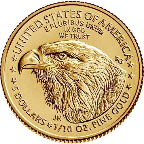 2021 Tube 1/10 oz American Gold Eagle Coin BU Type 2 (50 Coins)