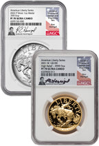 2021-W & 2022-P American Liberty High Relief 2-Coin Set NGC PF70 Harrigal