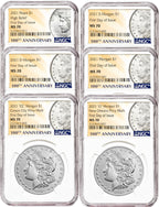 2021 Morgan Peace Dollar First Day of Issue NGC MS70 6-pc Complete Set 100th Anniversary