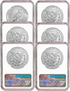 2021 Morgan Peace Dollar NGC MS70 6-pc Complete Set 100th Anniversary