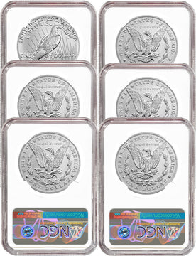 2021 Morgan Peace Dollar Early Releases NGC MS70 6-pc Complete Set 100th Anniversary