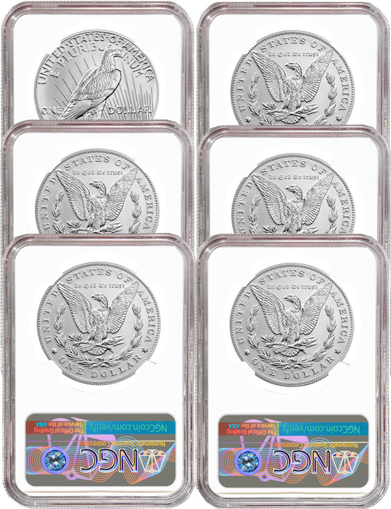 2021 Morgan Peace Dollar Early Releases NGC MS70 6-pc Complete Set 100th Anniversary