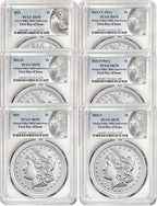 2021 Morgan Peace Dollar First Day of Issue PCGS MS70 6-pc Complete Set 100th Anniversary