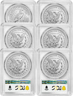 2021 Morgan Peace Dollar First Day of Issue PCGS MS70 6-pc Complete Set 100th Anniversary