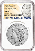 2021 Morgan Peace Dollar First Day of Issue NGC MS70 6-pc Complete Set 100th Anniversary