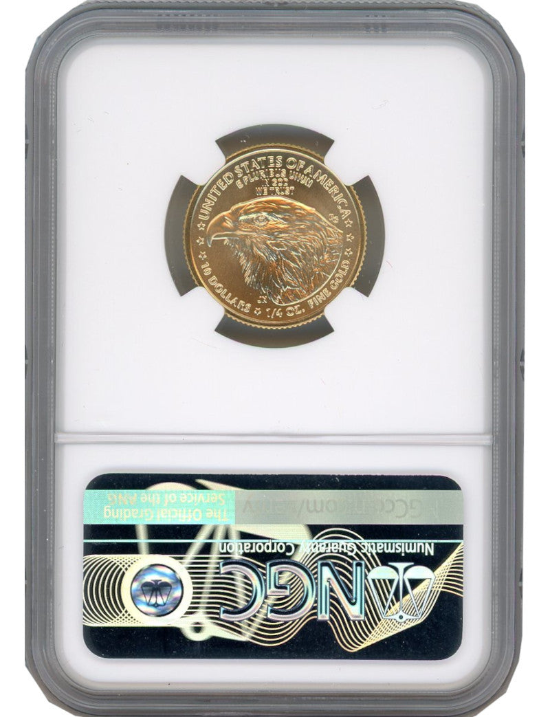 2021-W $10 Quarter-Ounce Gold American Eagle Type 2 Unfinished Proof Dies NGC MS69