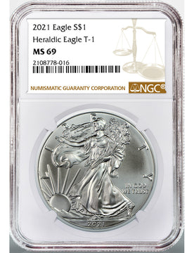 2021 Type 1 Silver Eagle Brown Label NGC MS69