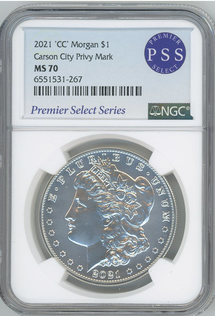 2021-CC Morgan Dollar Carson City Privy Mark NGC MS70