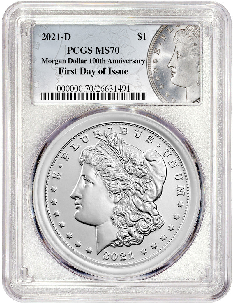 2021-D $1 Morgan Dollar First Day of Issue PCGS MS70