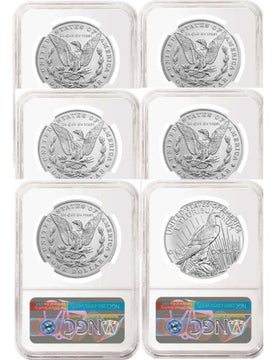 2021 Morgan Peace Dollar Advanced Release NGC MS70 6-pc Complete Set 100th Anniversary