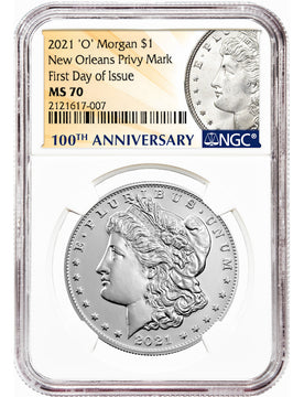 2021-O $1 Morgan Dollar New Orleans Privy Mark FDI NGC MS70