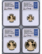 2021-W T-2 Gold Eagle Proof 4-Coin Year Set NGC PF70 Ed Moy Signed