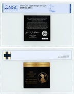 2021-W $5 Gold Eagle 2-Coin set T1 & T2 NGC PF70 Signed Moy Norris w/COA