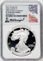 2021 W T2 American Silver Eagle 2022 US Mint DC Releases NGC PF70UCAM Ron Harrigal Signed