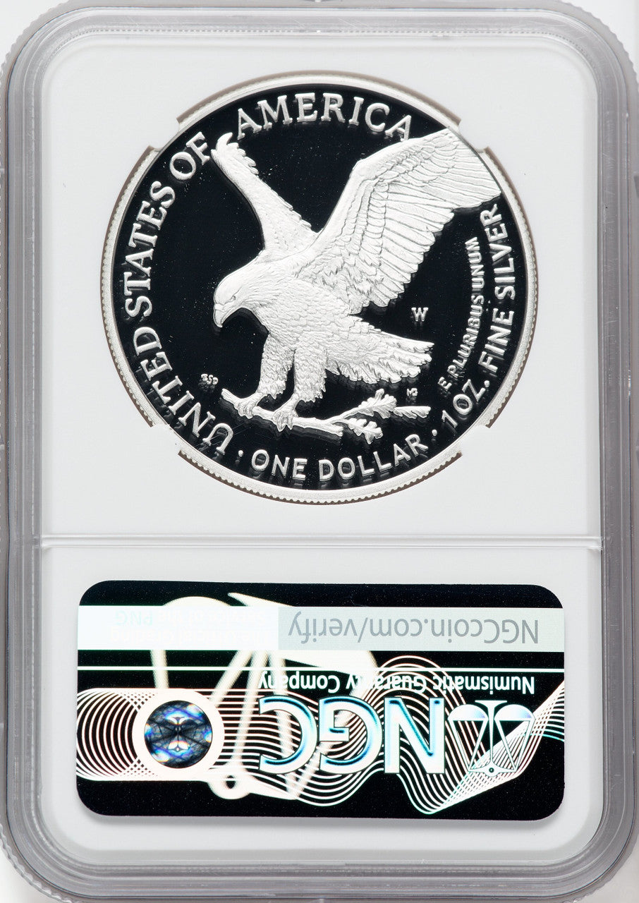 2021 W T2 American Silver Eagle 2022 US Mint DC Releases NGC PF70UCAM Ron Harrigal Signed
