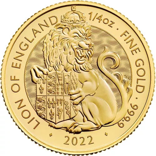 2022 1/4 oz British Gold Tudor Beasts Lion of England Coin