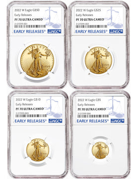 2022 Gold Eagle 4-Coin Set Early Releases NGC PF70 Ultra Cameo