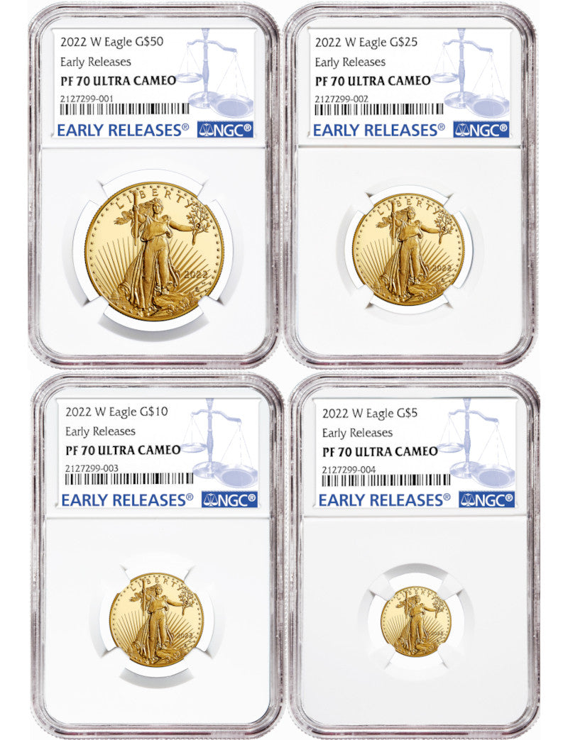 2022 Gold Eagle 4-Coin Set Early Releases NGC PF70 Ultra Cameo
