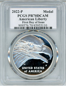 2022-P Proof American Liberty ANA Silver Medal FDI PCGS PR70DCAM