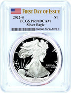 2022-S Proof Silver Eagle First Day of Issue PCGS PR70DCAM