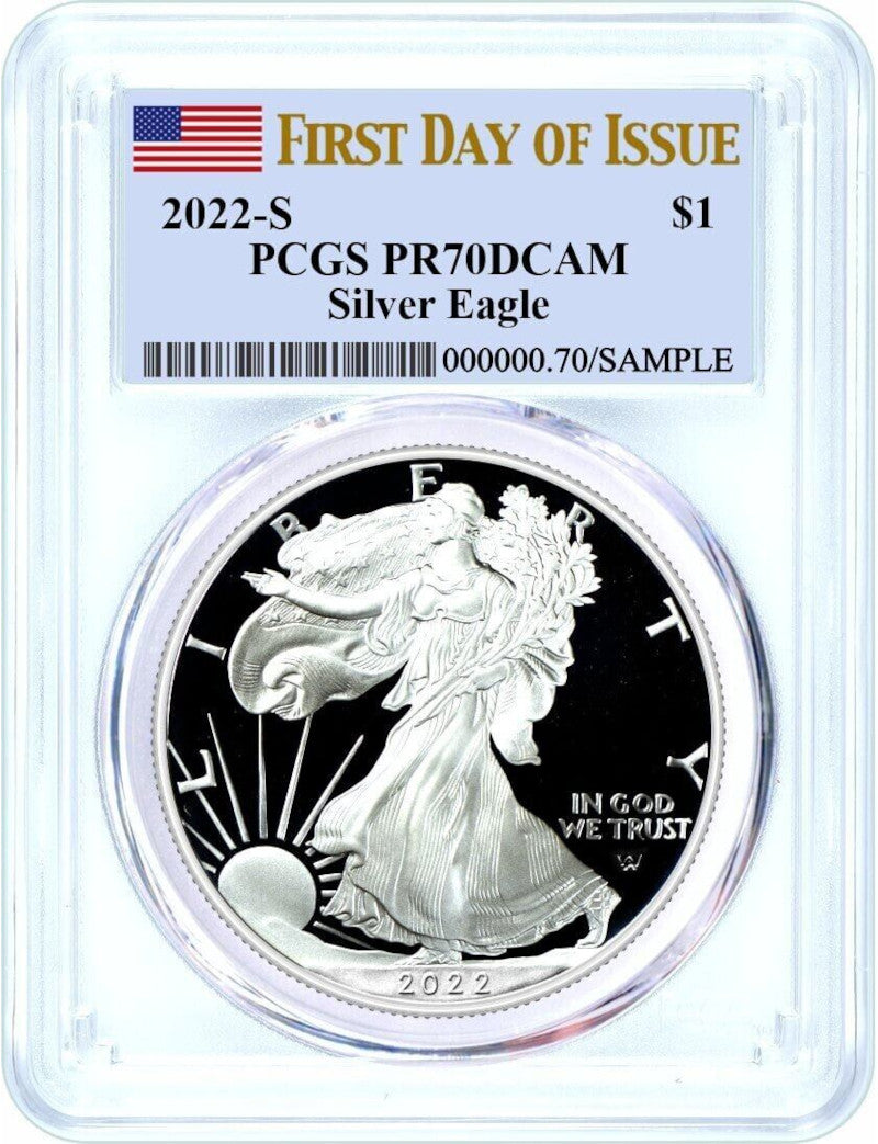 2022-S Proof Silver Eagle First Day of Issue PCGS PR70DCAM