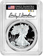 2022-S Proof Silver Eagle FDOI PCGS PR70 Damstra Signed