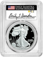 2022-W Silver Eagle Advanced Releases PCGS PR70 Emily Damstra Signed