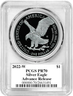 2022-W Silver Eagle Advanced Releases PCGS PR70 Emily Damstra Signed