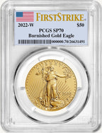 2022-W 1oz Burnished American Gold Eagle First Strike PCGS SP70