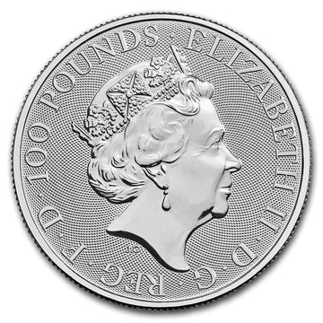 2022 1 oz Platinum Tudor Beasts Lion of England