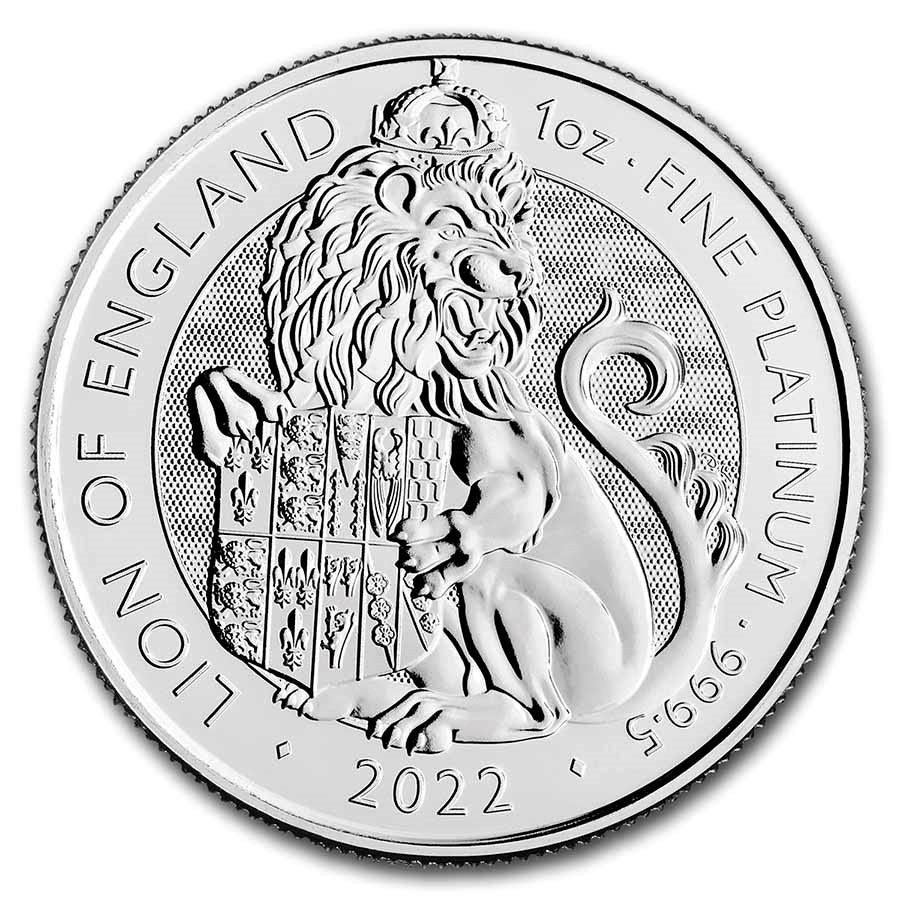 2022 1 oz Platinum Tudor Beasts Lion of England
