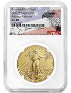 2022-W 1oz Burnished American Gold Eagle Advanced Release NGC MS70 Norris Signed
