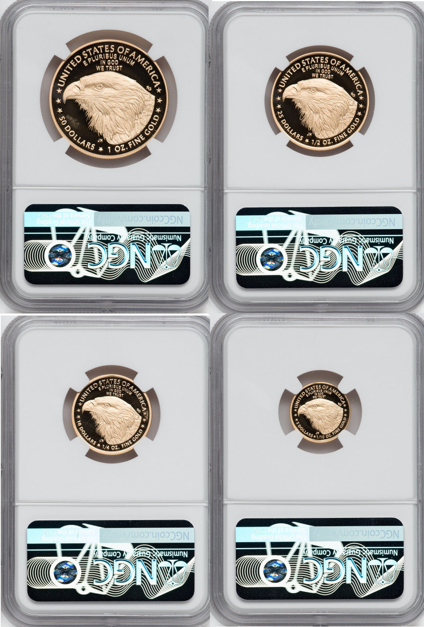 2022 W 4-Coin Gold Eagle Set FDI NGC PF70 Harrigal