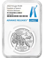 2022-W $100 Platinum Eagle Freedom of Speech Advanced Releases NGC PF70UCAM