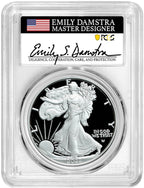 2022-W Silver Eagle First Strike PCGS PR70 Emily Damstra Signed