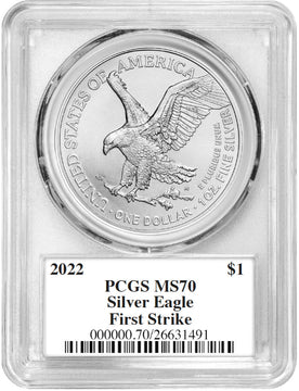 2022 Silver Eagle First Strike PCGS MS70  Damstra Signed