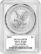 2022 Silver Eagle First Strike PCGS MS70  Damstra Signed