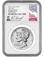 2022-W Palladium Reverse Proof Advanced Releases NGC PF70 Ron Harrigal Signed