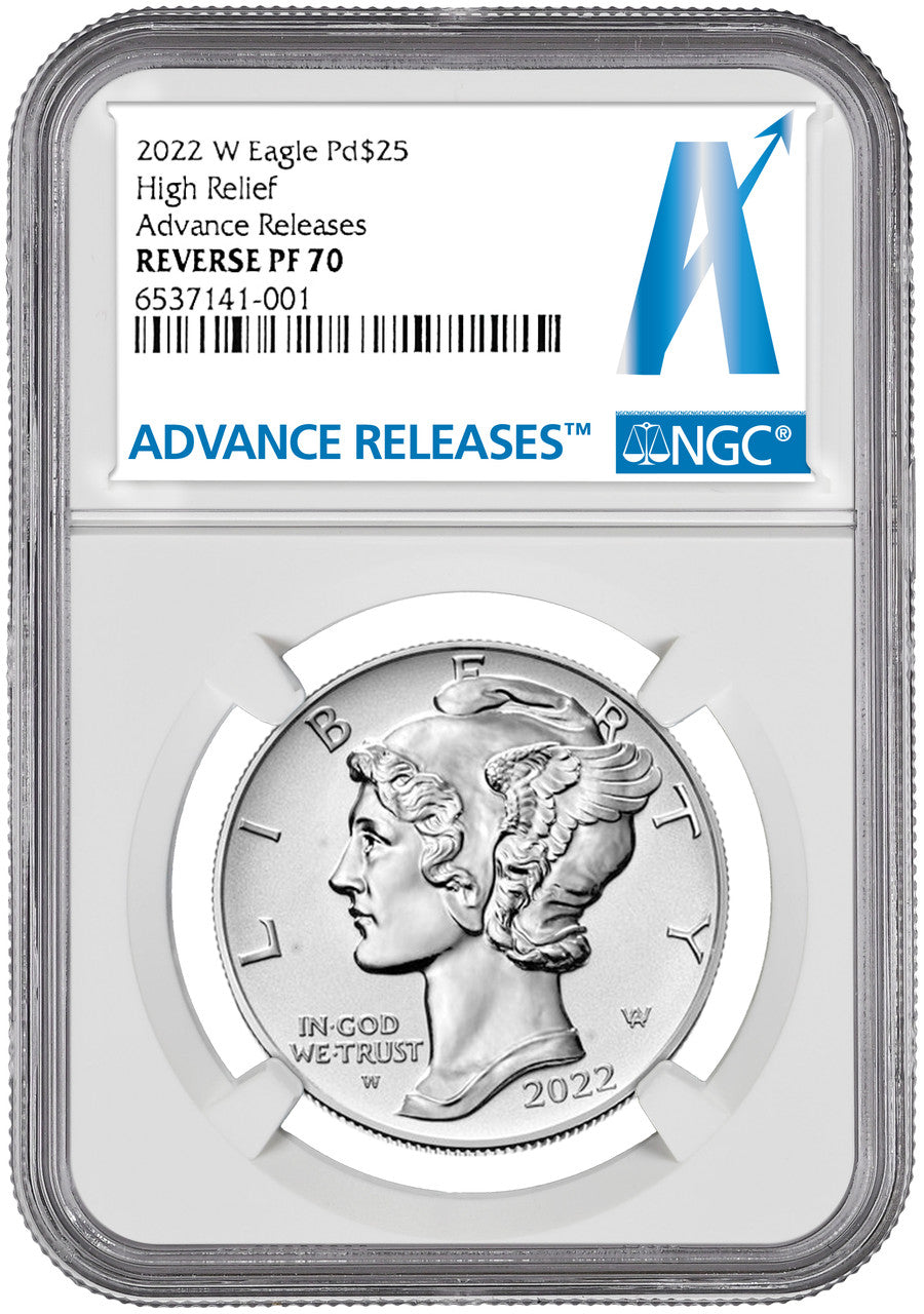 2022-W Palladium Reverse Proof Advanced Releases NGC PF70
