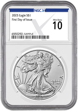 2023 American Silver Eagle First Day of Issue NGCX MS10