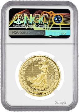 2023 G£100 First King Charles III Obverse Gold Britannia First Releases NGC MS70
