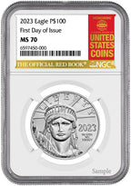 2023 $100 One-Ounce Platinum Liberty Eagle FDI Red Book Label NGC MS70
