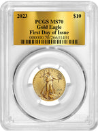 2023 $10 Quarter Ounce Gold Eagle Gold Foil Label FDI PCGS MS70