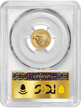 2023 $5 Tenth Ounce Gold Eagle Gold Foil Label FDI PCGS MS70